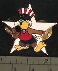 Thumbnail of Commemorative Olympic Pin Set: Eagle Doing Shot Put, White Star (1984.04.0001L)