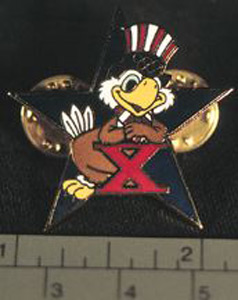 Thumbnail of Commemorative Olympic Pin Set: "X," Eagle, Blue Star (1984.04.0001M)