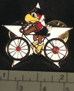 Thumbnail of Commemorative Olympic Pin Set: Eagle Cyclist,  White Star (1984.04.0001T)