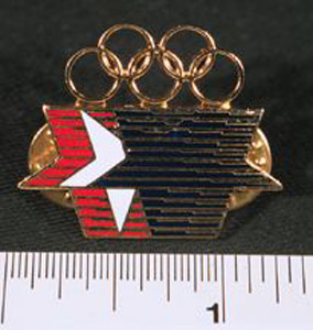 Thumbnail of Commemorative Olympic Pin Set: 5 Stars, 5 Rings (1984.04.0001A)
