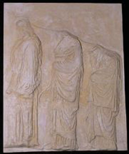 Thumbnail of Plaster Cast of East Parthenon Frieze Panel - Three Maidens Carrying Vessels (1911.03.0014)