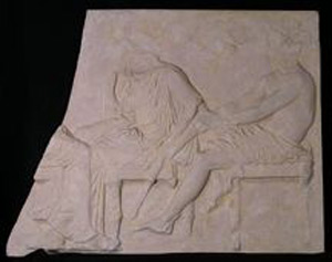 Thumbnail of Plaster Cast of East Parthenon Frieze Panel - Seated Goddess (Demeter) and God (Ares) (1911.03.0026)