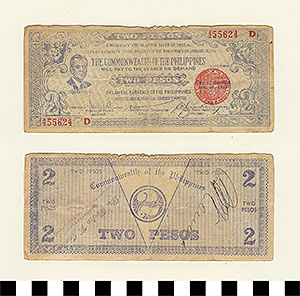 Thumbnail of Bank Note: Philippine Commonwealth Government Negros Occidental Emergency Circulating, 2 Pesos (1965.01.0142)