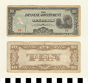 Thumbnail of Bank Note: Japanese Government-Issued Philippine Occupation Fiat, 10 Pesos  (1965.01.0145)