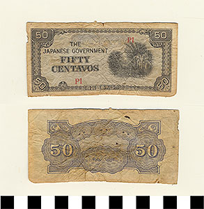 Thumbnail of Bank Note: Japanese Government-Issued Philippine Occupation Fiat, 50 Centavos  (1965.01.0148)