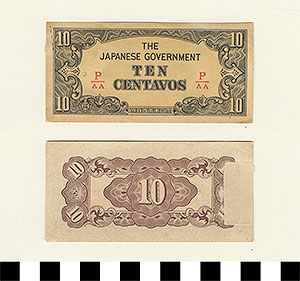 Thumbnail of Bank Note: Japanese Government-Issued Philippine Occupation Fiat, 10 Centavos (1965.01.0149)