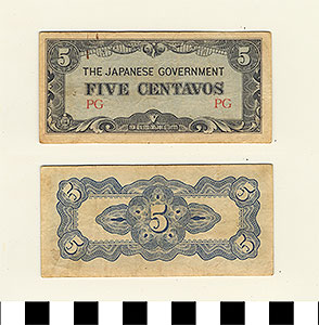 Thumbnail of Bank Note: Japanese Government-Issued Philippine Occupation Fiat, 5 Centavos (1965.01.0150)
