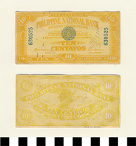 Thumbnail of Philippine Commonwealth Government Manila Emergency Circulating Bank Note:  Ten Centavos (1965.01.0152)