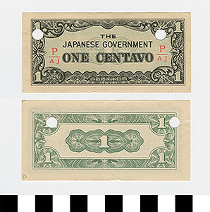 Thumbnail of Japanese Government-Issued Philippine Occupation Fiat Bank Note: 1 Centavo (1992.23.1613D)