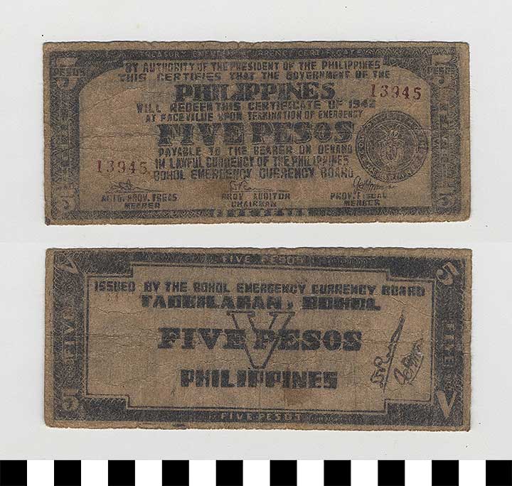 Thumbnail of Philippine Commonwealth Government Bohol Emergency Circulating Bank Note: 5 Pesos (1992.23.1680)