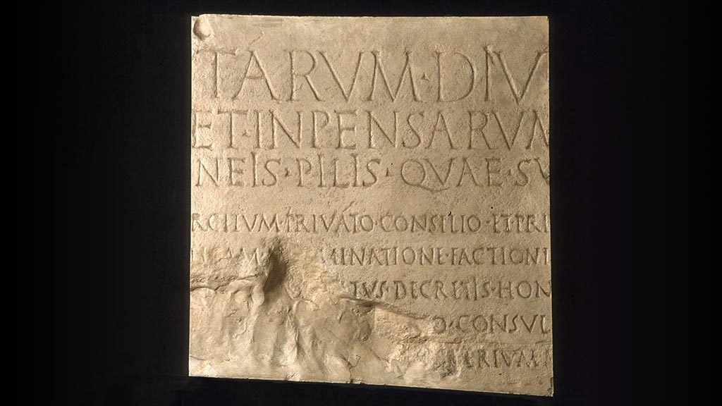 Featured Object: Plaster Cast of Roman Res Gestae, Latin Inscription, Second Panel