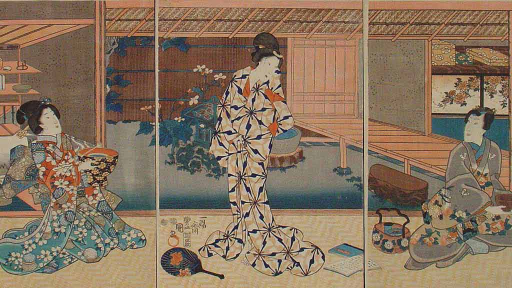 Featured Object: Woodblock Print: Ukiyo-e A Tea Party by Toyokuni II