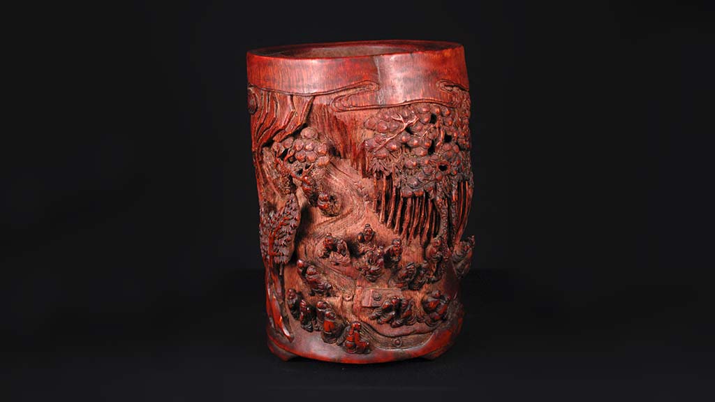 photo of a third carved brush pot