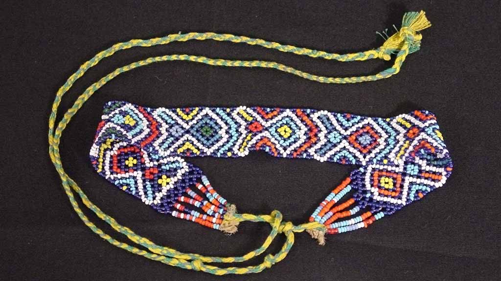 beaded neckband with strings