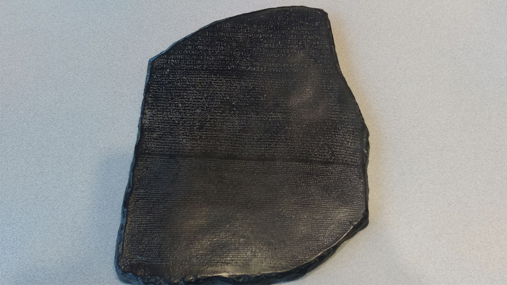 a photo of the Rosetta Stone from the kit