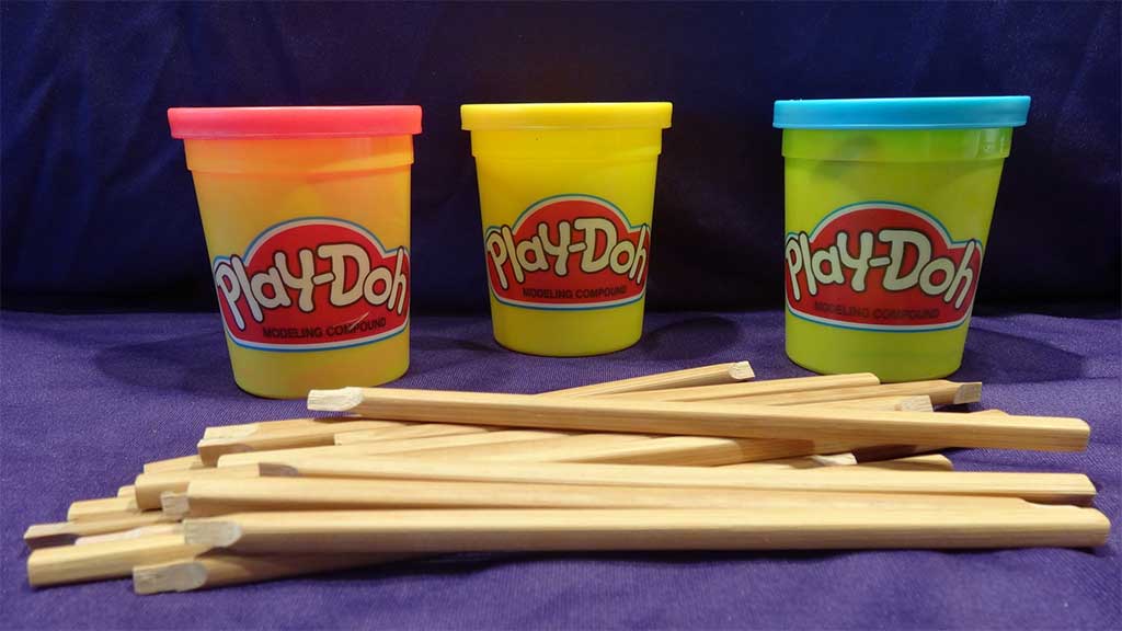 Play-doh and wooden stlyi