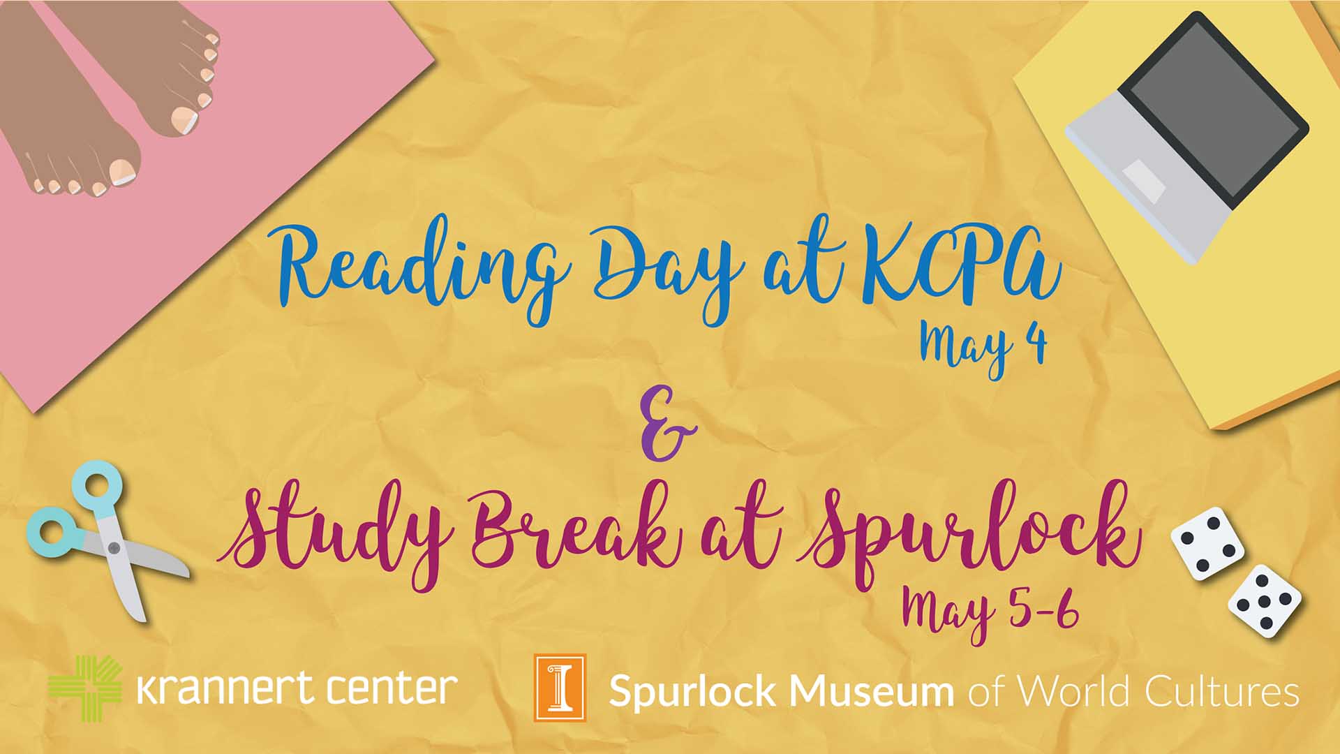 Reading Day at KCPA (May 4) and Study Break at Spurlock (May 5-6)