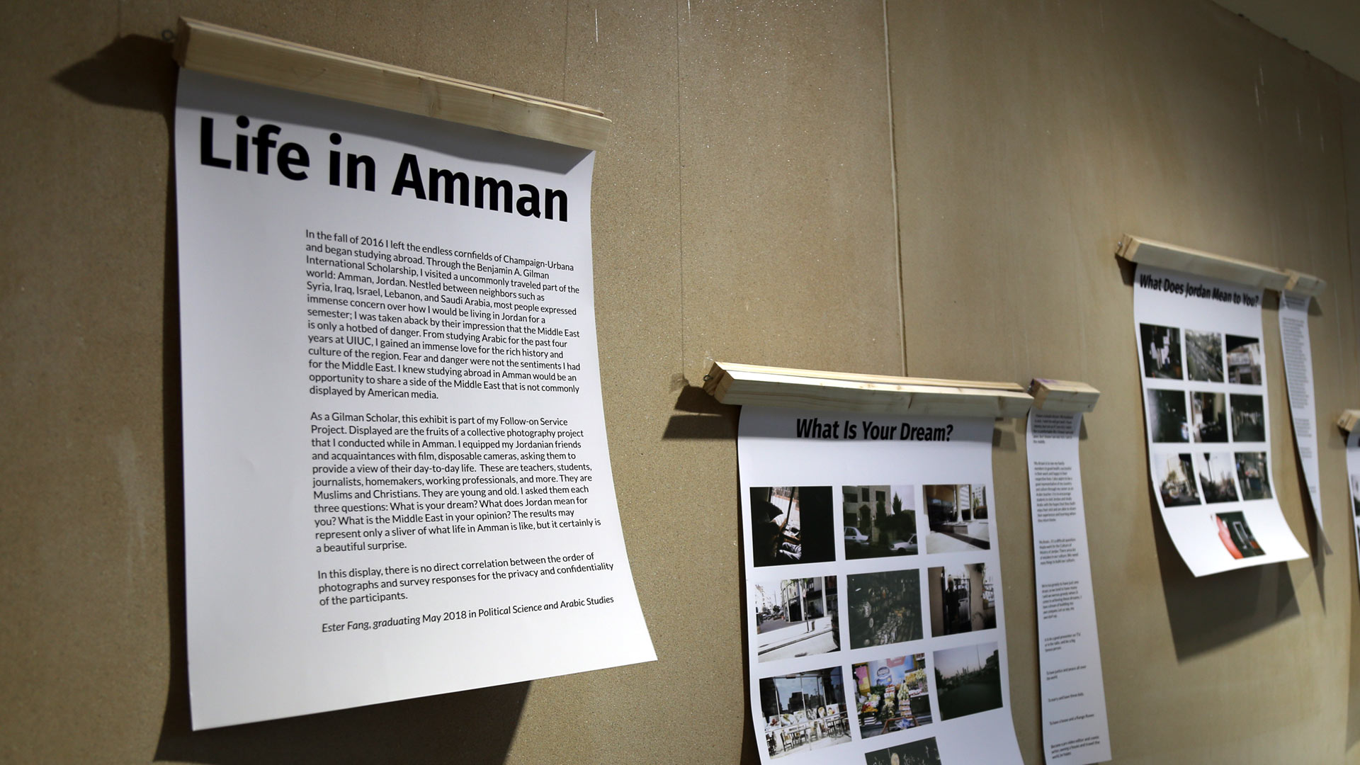 a sequence of captions and images about life in Amman