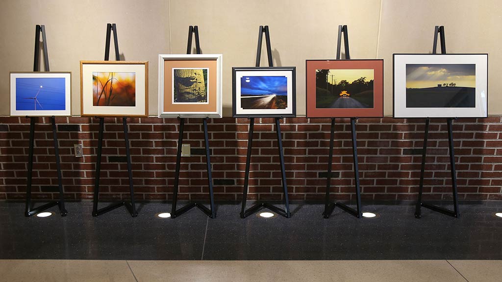 framed art on display in a line against the wall by Durango Mendoza