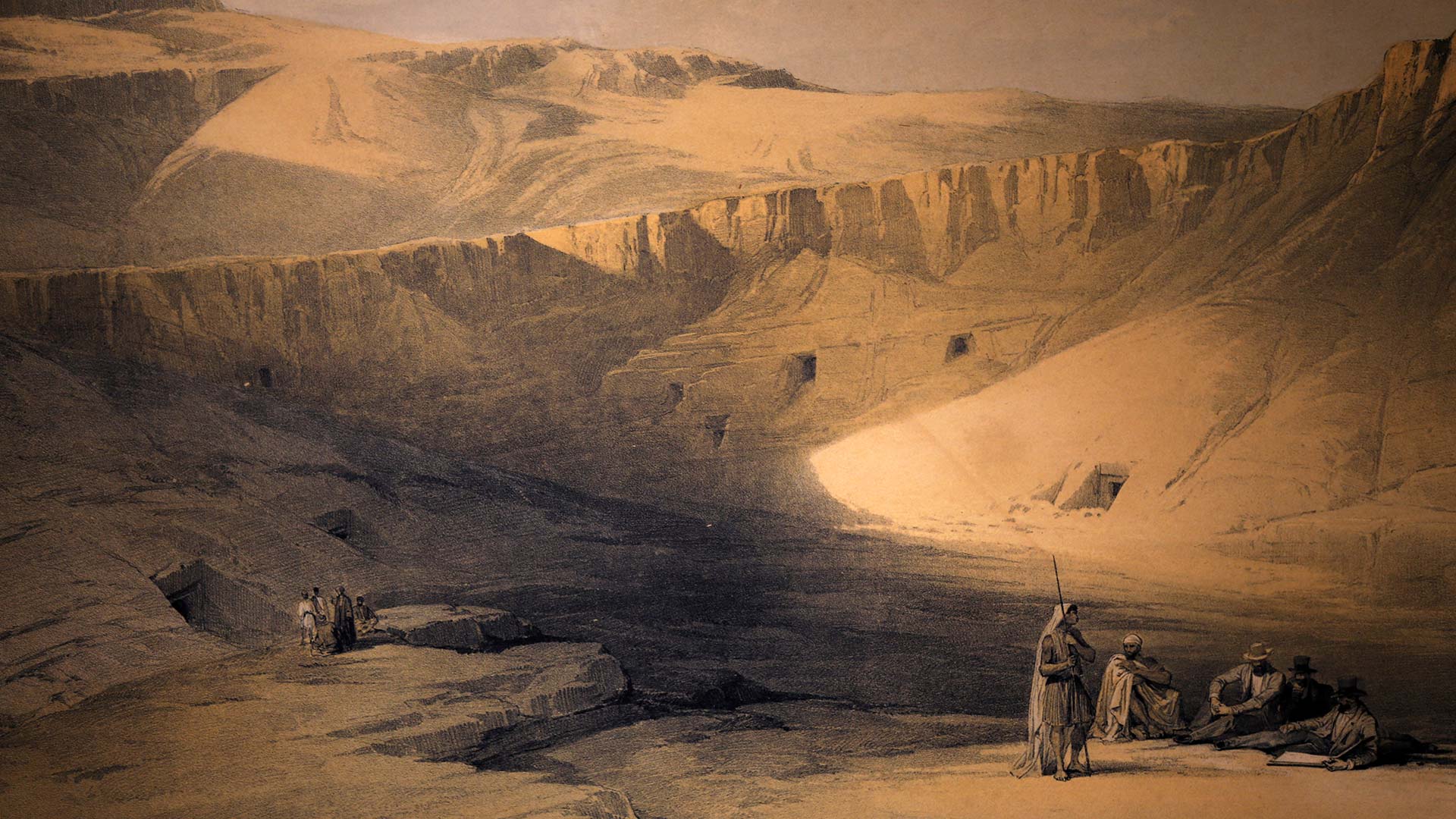 painting of the valley of the kings in Egypt