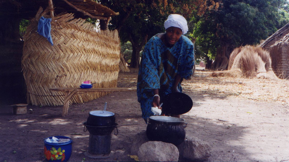 a woman cooking