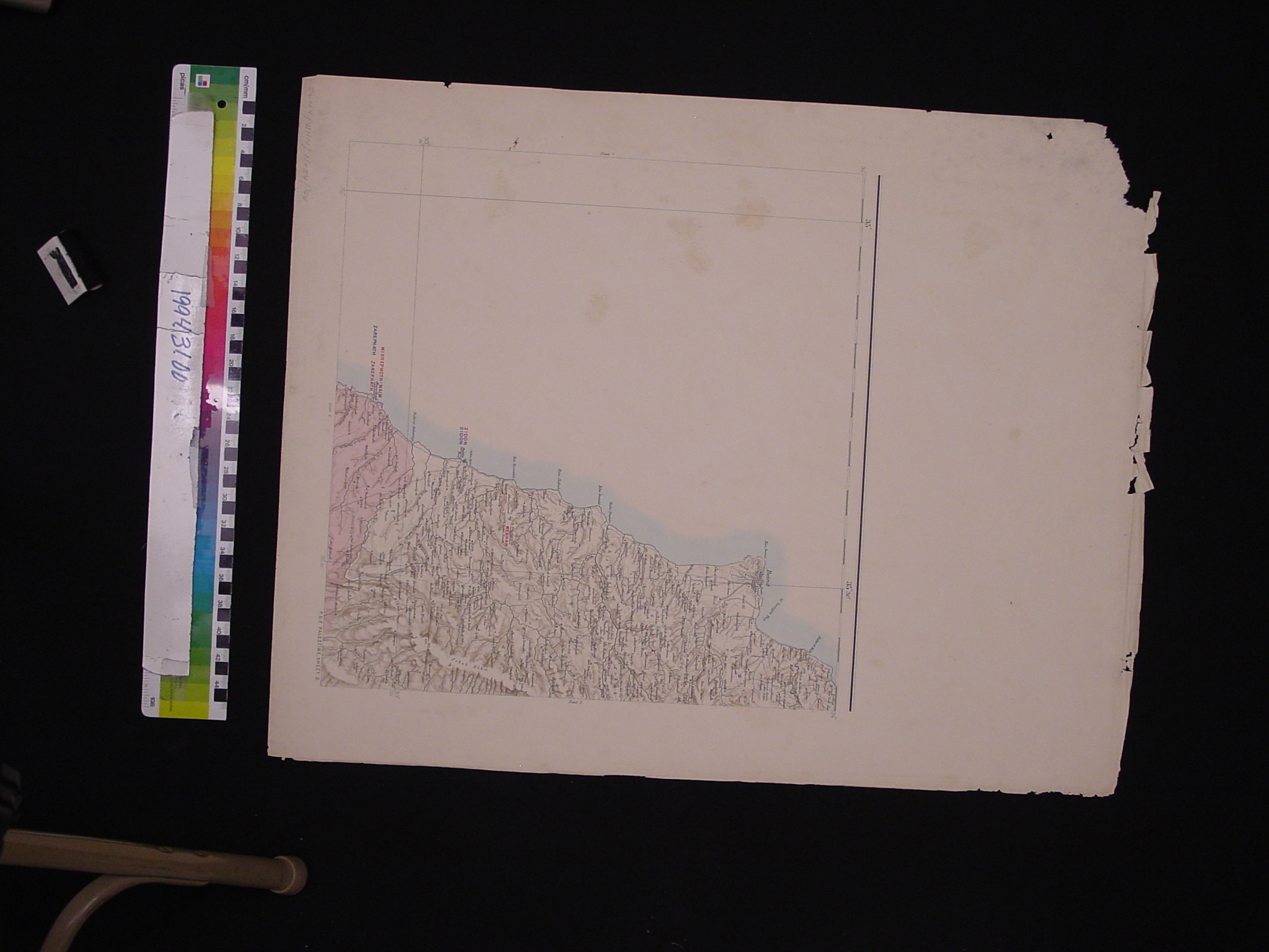 Map Palestine Exploration Fund, Sheet 2 Beirut , Sidon , Zarephath