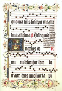 Thumbnail of Illuminated Manuscript Page, Music Score (1922.06.0011)