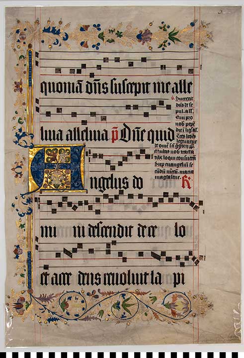 Thumbnail of Illuminated Manuscript Page, Music Score (1922.06.0011)