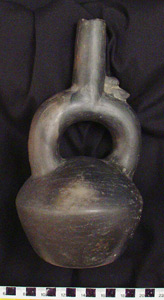 Thumbnail of Blackware Stirrup-Spouted Vessel  (1952.04.0001)