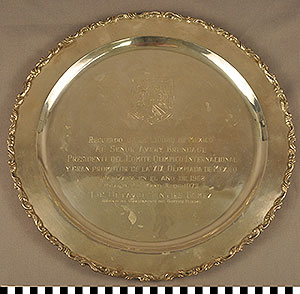 Thumbnail of Commemorative Tray Presented to Avery Brundage from Mexico City in Memory of the XIX Summer Olympics in Mexico City (1977.01.0008)