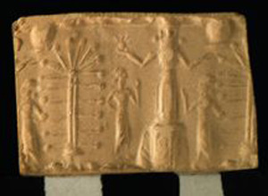 Thumbnail of Plaster Impression of a Cylinder Seal by Edith Porada (1900.53.0078B)