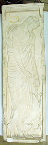 Thumbnail of Plaster Cast: Grave Stele of Man Holding Grasshopper (1912.02.0004)
