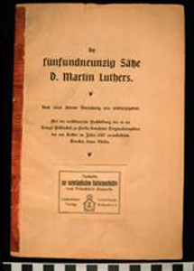 Thumbnail of Print Reproduction of Booklet Die Fünfundneunzig Sätze D. Martin Luthers (The Ninety-Five Theses of Martin Luther) by Rausch (1912.09.0002)