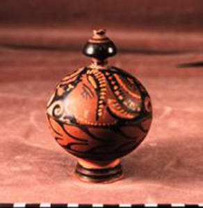 Thumbnail of Red Figure Footed Pyxis, Cosmetics Container: Lid (1922.01.0063B)