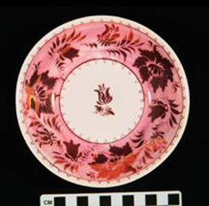 Thumbnail of Tea Service: Liverpool Lustreware Saucer (1934.01.0026)