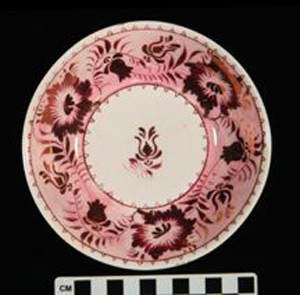 Thumbnail of Tea Service: Liverpool Lustreware Saucer (1934.01.0027)