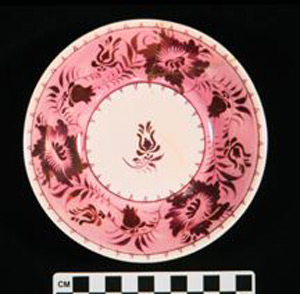 Thumbnail of Tea Service: Liverpool Lustreware Saucer (1934.01.0030)