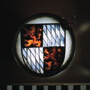 Thumbnail of Stained Glass Plaque: Coat of Arms (1949.02.0039)