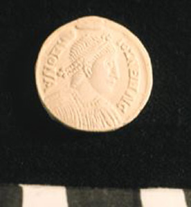 Thumbnail of Plaster Cast of Anglo-Saxon Coin Impression: Obverse (1969.21.0002A)