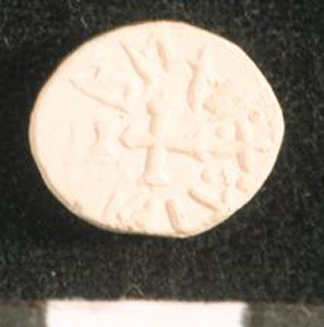 Thumbnail of Plaster Cast of Anglo-Saxon Coin Impression: Reverse (1969.21.0004B)
