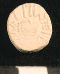 Thumbnail of Plaster Cast of Anglo-Saxon Coin Impression: Obverse (1969.21.0009A)