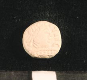 Thumbnail of Plaster Cast of Anglo-Saxon Coin Impression: Obverse (1969.21.0011A)