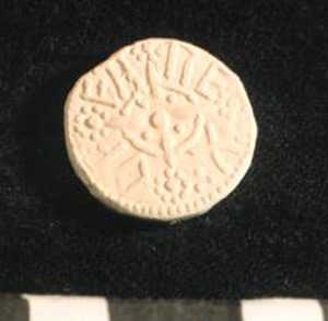 Thumbnail of Plaster Cast of Anglo-Saxon Coin Impression: Obverse (1969.21.0017A)