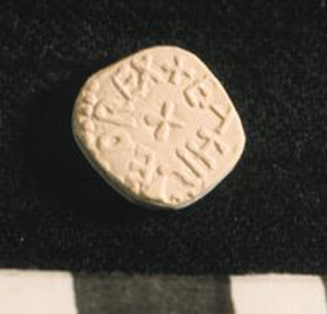 Thumbnail of Plaster Cast of Anglo-Saxon Coin Impression: Obverse (1969.21.0021A)