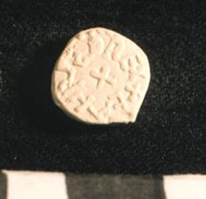 Thumbnail of Plaster Cast of Anglo-Saxon Coin Impression: Obverse (1969.21.0022A)