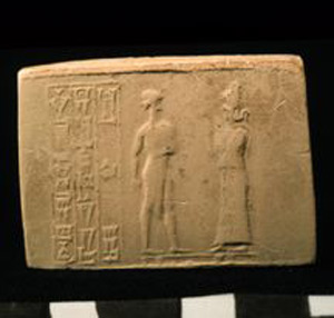 Thumbnail of Plaster Impression of an Old Babylonian Cylinder Seal by Edith Porada (1900.53.0077B)