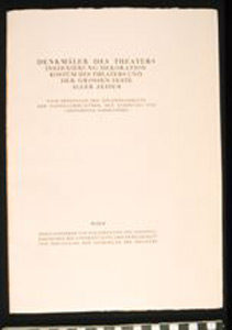Thumbnail of Folio: Denkmäler des Theatres/V. Mappe (Volume 5), Title Page (1927.12.0005B)