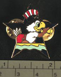 Thumbnail of Commemorative Olympic Pin Set: Eagle Crew Member, Blue Star (1984.04.0001AB)