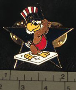 Thumbnail of Commemorative Olympic Pin Set: Eagle on Wrestling Mat, Blue Star (1984.04.0001AK)