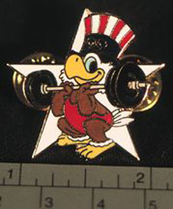 Thumbnail of Commemorative Olympic Pin Set: Eagle with Barbell, White Star (1984.04.0001AL)